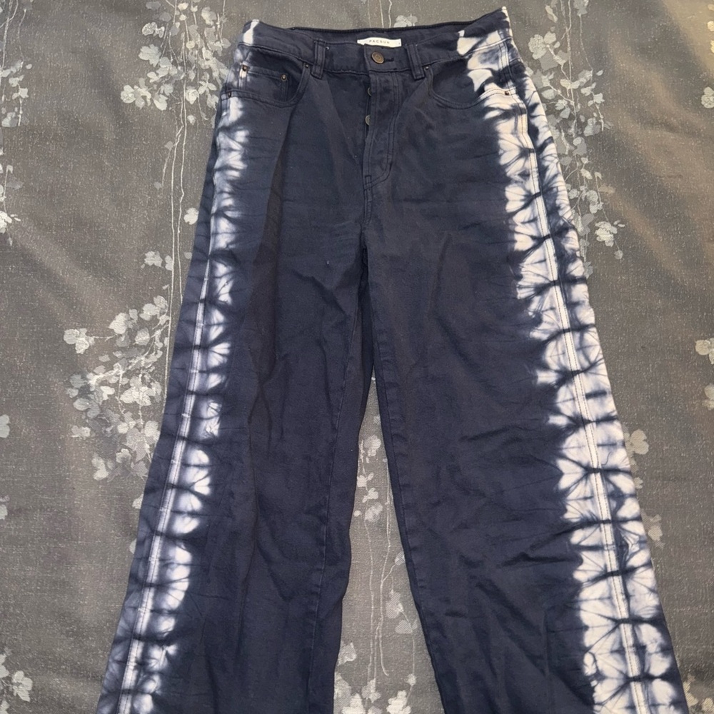 PacSun Navy Blue Bleach Baggy Jean Size 27